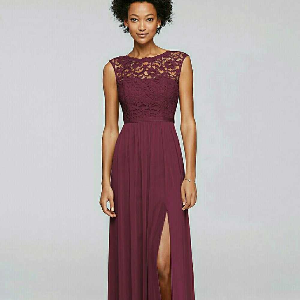 David's Bridal NEW Wine size 12 F19328 Dress